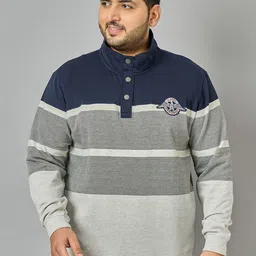 AUSTIVO Men Plus Size Striped Sweatshirt-image-27