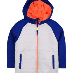 Cherry Crumble By Nitt Hyman Kids Grey & Blue Color Block Pattern Jacket-picture-21
