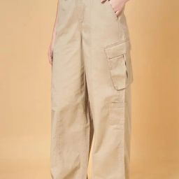 YU by Pantaloons Beige Mid Rise Flared Pants-image-53