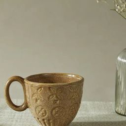 Fabindia Home Maaya Brown Stoneware Tea Cup (170ml)-image-29