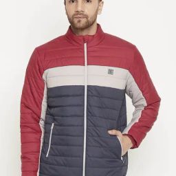 Duke Navy Blue & Maroon Regular Fit Quilted Jacket-picture-12
