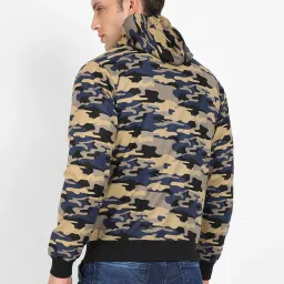 Campus Sutra Multicolor Regular Fit Camo Print Hooded Jacket image 2