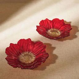 Pure Home and Living Red Glass Floral Shaped Serving Bowls (0.3 L) - Set of 2-image-38