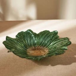 Pure Home and Living Green Glass Floral Shaped Serving Bowl (0.4 L)-21
