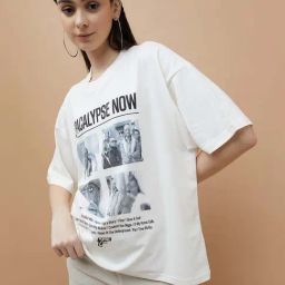 Ginger by Lifestyle White Printed T-Shirt-image-78