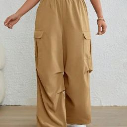 Broadstar Beige Straight Fit High Rise Cargos-picture-38