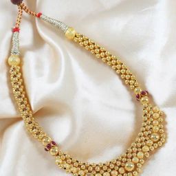 P.N.Gadgil Jewellers Ira Gold 22k Kolhapuri Thushi Necklace-image-64