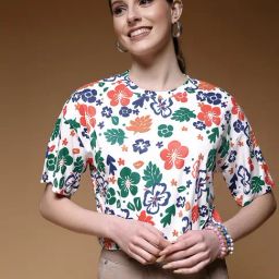 SELVIA Multicolor Floral Print Top-image-28