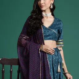Sangria Printed Ready to Wear Lehenga & Blouse With Dupatta-16