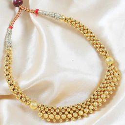 P.N.Gadgil Jewellers Kriti Gold 22k Kolhapuri Thushi Necklace-image-60