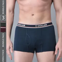 Dollar Bigboss Assorted Cotton Regular Fit Trunks - Pack Of 3-picture-22