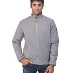 Woodland Grey Solid Full Sleeves Regular Fit Jacket-picture-0