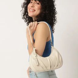 Fastrack CL7 Beige Solid Small Shoulder Handbag-image-3