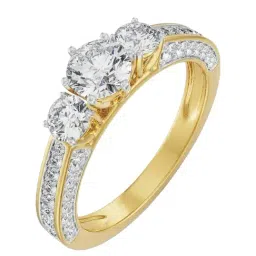 Emori 18k Yellow Gold & Diamond Three Stone Jessie Ring-image-27