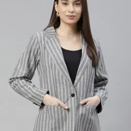 Cottinfab Grey & White Striped Blazer-picture-21