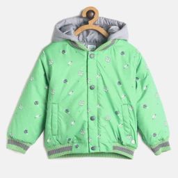MINIKLUB Kids Green Printed Full Sleeves Jacket-image-69