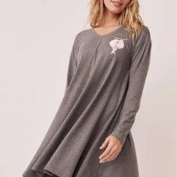 La Vie En Rose Grey Printed Sleep Tee-image-6