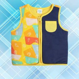 MINIKLUB Kids Blue & Yellow Printed Jacket-image-28
