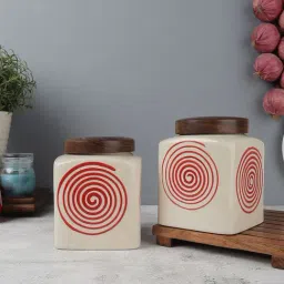 VarEesha Red Square Jars - Set of 2-8
