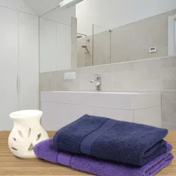 Creeva Violet & Navy 525 GSM Cotton Bath Towel Set of 2-25