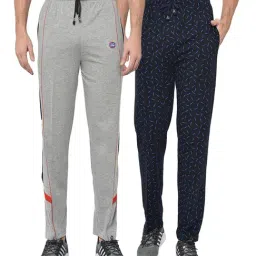 Vimal Jonney Grey & Navy Regular Fit Trackpants - Pack of 2-image-25