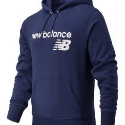 New Balance Blue Full Sleeves Hooded Sweatshirt-image-75