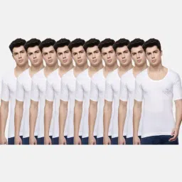 Dollar Bigboss White Cotton Regular Fit Vests (Pack of 10)-image-99