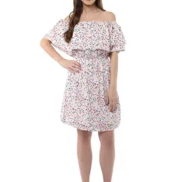 StyleStone Multicolor Floral Print Fit & Flare Dress-image-81