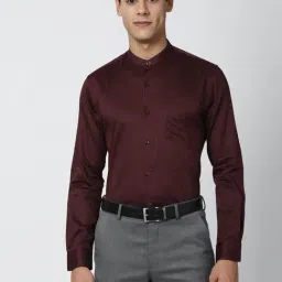 Peter England Maroon Slim Fit Printed Cotton Shirt-picture-19