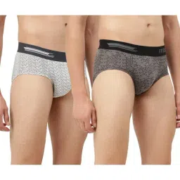 Freecultr Smoke Grey & White Printed Briefs - Pack of 2-picture-27