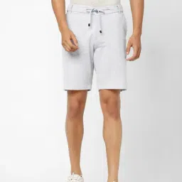 Celio* White Cotton Regular Fit Shorts-image-6