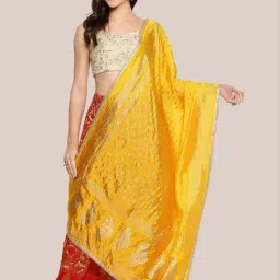 Dupatta Bazaar Yellow Zari Work Dupatta-picture-22