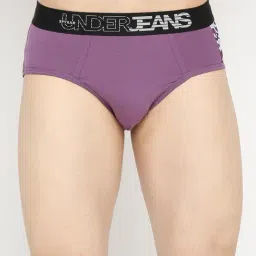 UnderJeans by Spykar Purple Camo Print Briefs-image-36