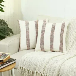 House This Block Red Cotton Cushion Covers - Set of 2-image-58