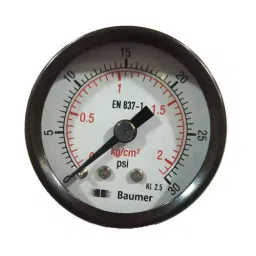 Baumer 40 mm 0-2/1 kg/cm2 Pressure Gauge AA-B4-40MM-BACK-2/1KG-20