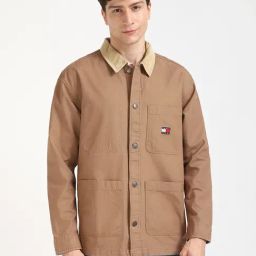 Tommy Hilfiger Vintage Camel Cotton Loose Fit Shirt-image-49