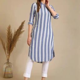 Aurelia Blue Regular Fit Striped Kurtas-image-39