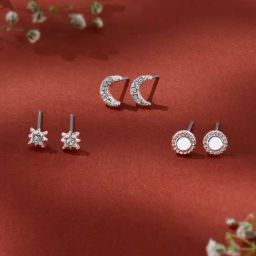 Accessorize London Crystal Stud Earrings -Set of 3-77