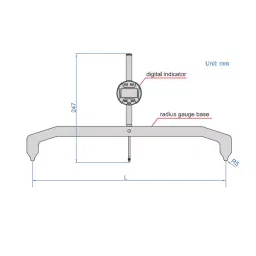 Insize Large Range Digital Radius Gauge 100-625 mm Range, 2512-100 image 2