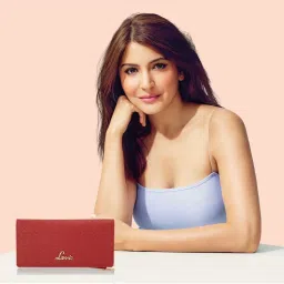 Lavie Bot Safain Red Textured Bi-Fold Wallet for Women image 2