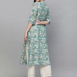 Stylum Turquoise Printed A-Line Kurta image 2