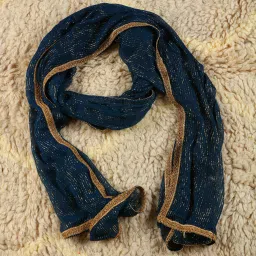 Mustard Teal Chanderi Textured Dupatta image 1