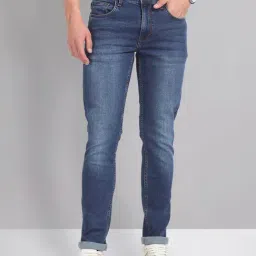 AD by Arvind Blue Skinny Fit Lightly Washed Jeans-image-78