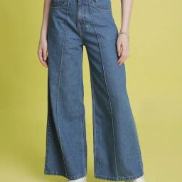 Bene Kleed Blue Wide Leg Blue Jeans-image-86
