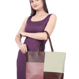 Toteteca Pink Color Block Medium Tote Handbag image 2