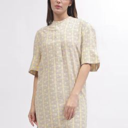 Gant Yellow Logo Print Shift Dress-image-3