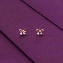 Kai Jewel Sterling Silver Gold Mimalistic Bow Stud Earringd-image-99