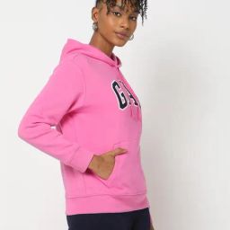 GAP Pink Regular Fit Embroidered Hooded Sweatshirt-picture-15