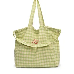 StyleCast x Revolte Women Checked Oversized Shopper Tote Bag-image-69