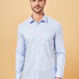 Peregrine By Pantaloons Blue Bonnet Slim Fit Striped Shirt-image-43